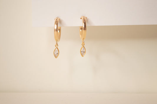 Marquise Drop Hoop
