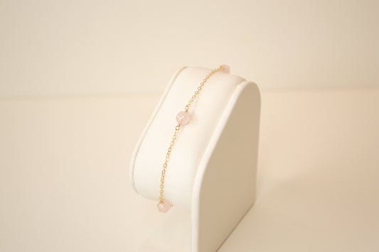 Connecting Rose Quartz Bracelet