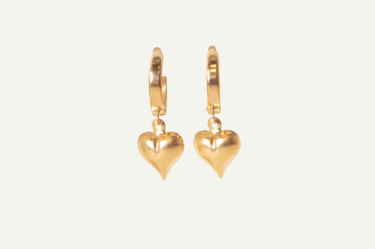 Heart of Gold Hoops