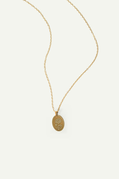 Birth Flower Necklace in 14k gold filled and .925 sterling silver by Syd Squared Jewelry