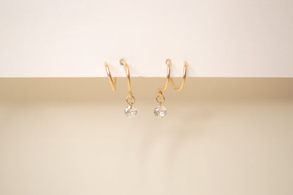Double Twist Crystal Hoops