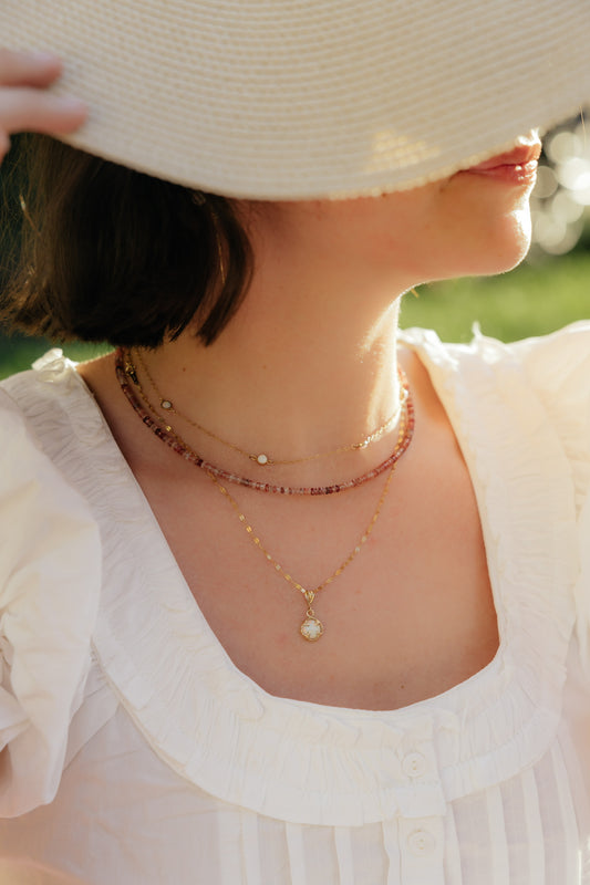 Opal Enchantment Necklace in 14k gold filled by Syd Squared Jewelry
