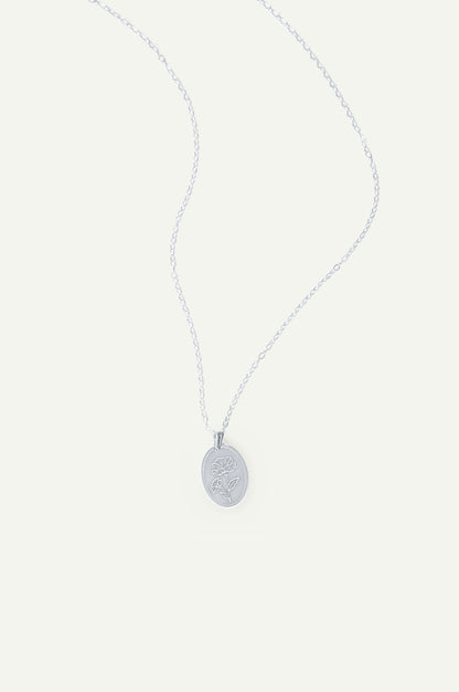 Birth Flower Necklace in 14k gold filled and .925 sterling silver by Syd Squared Jewelry