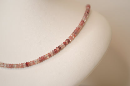 Red Labradorite Beaded Necklace