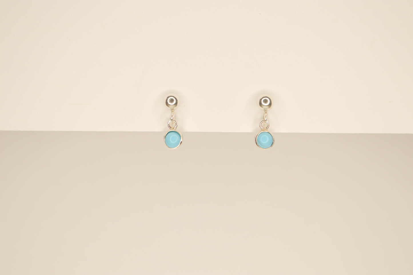 Tiny Turquoise Drop Stud