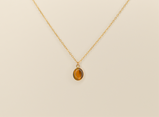 Tiger's Eye Bezel Necklace