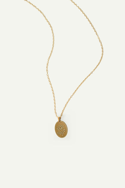Birth Flower Necklace in 14k gold filled and .925 sterling silver by Syd Squared Jewelry