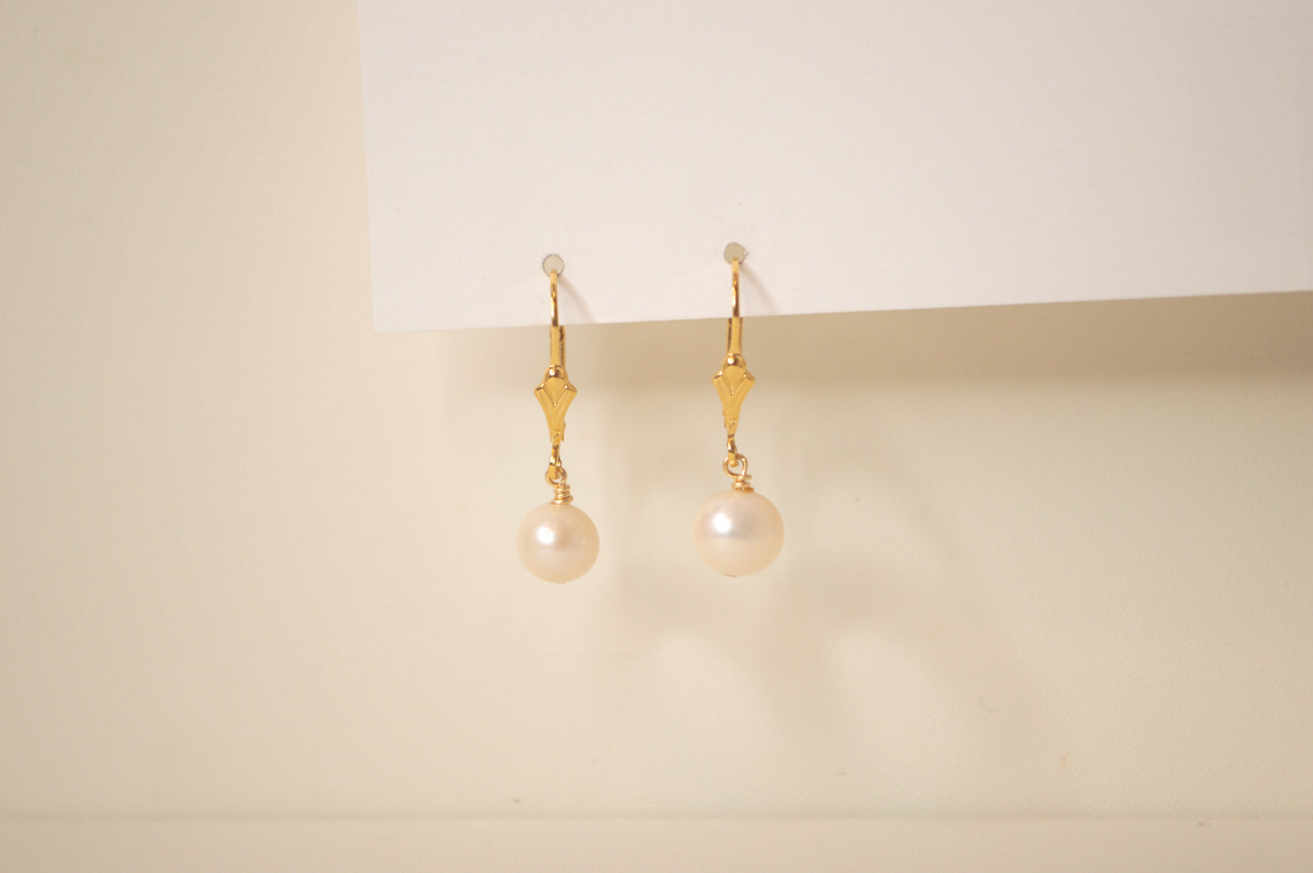 Classic Pearl Leverback Hoops