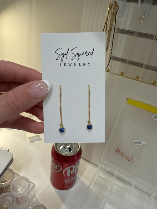 Lapis Tiny Bezel Threaders