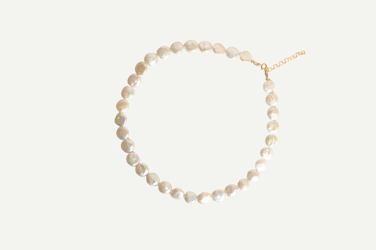 Solid Coin Pearl Necklace