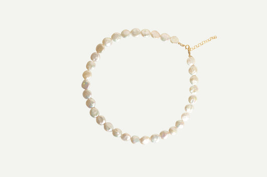 Solid Coin Pearl Necklace