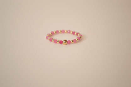 Pink Opal Beaded Ring