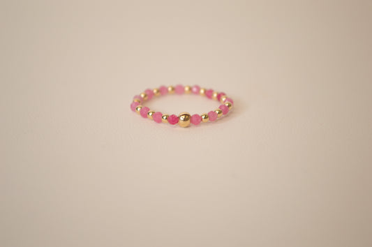 Pink Opal Beaded Ring