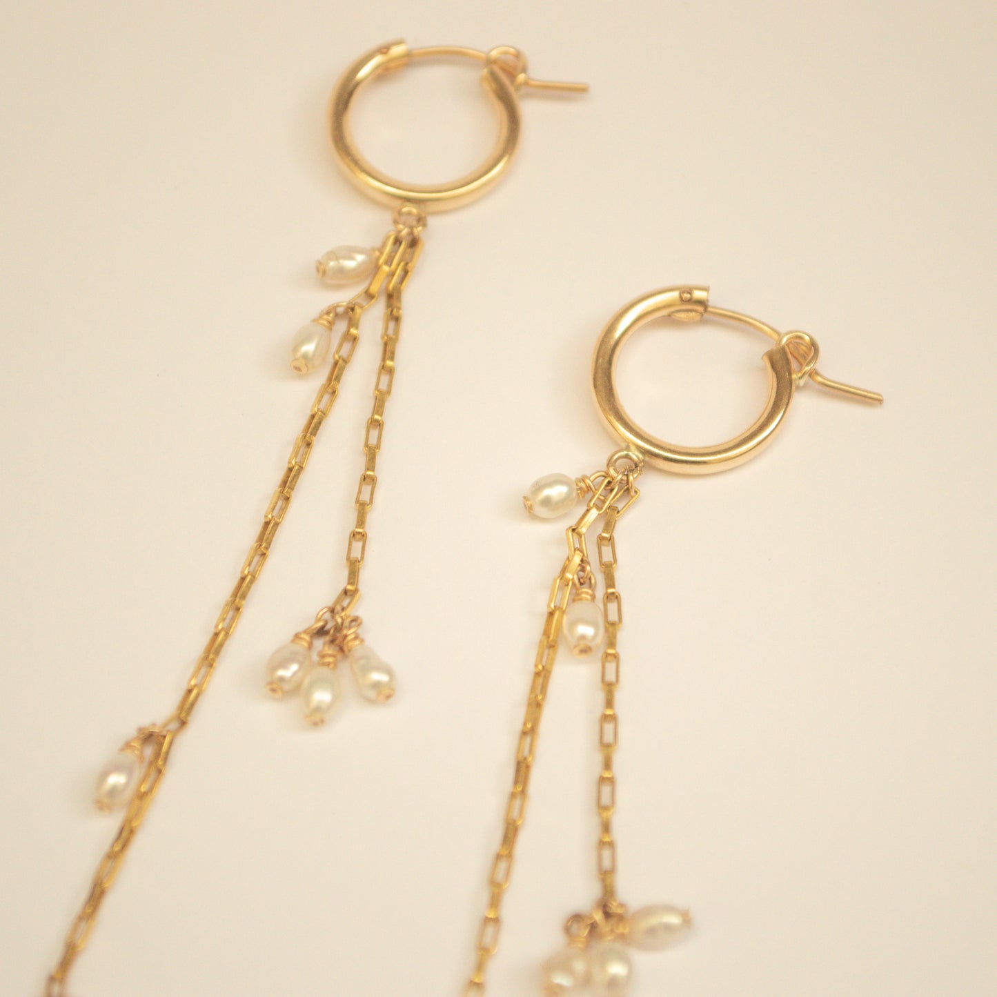 Pearl Rain Hoops