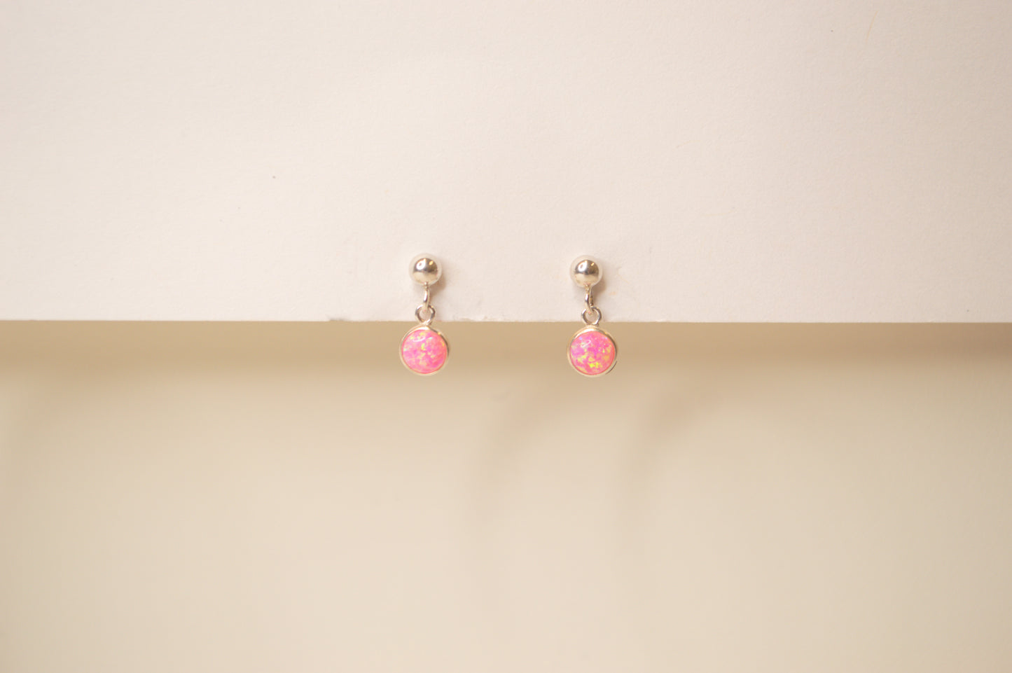 Hot Pink Opal Drop Stud