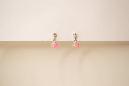 Hot Pink Opal Drop Stud