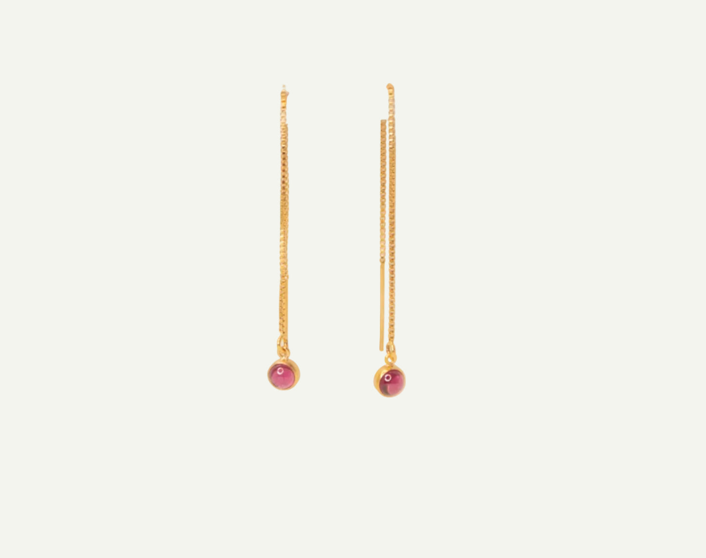 Garnet Tiny Bezel Threaders