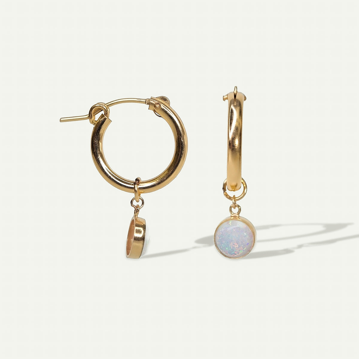 Opal Bezel Hoops