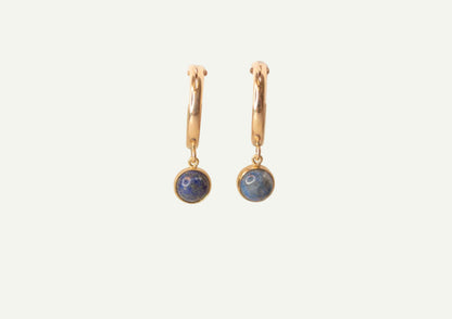 Lapis bezel hoops