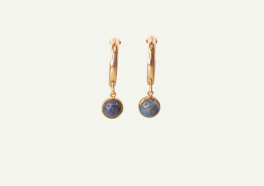 Lapis bezel hoops