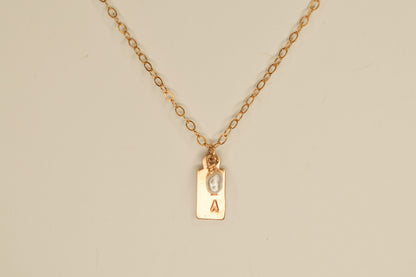 Pearl Initial Necklace