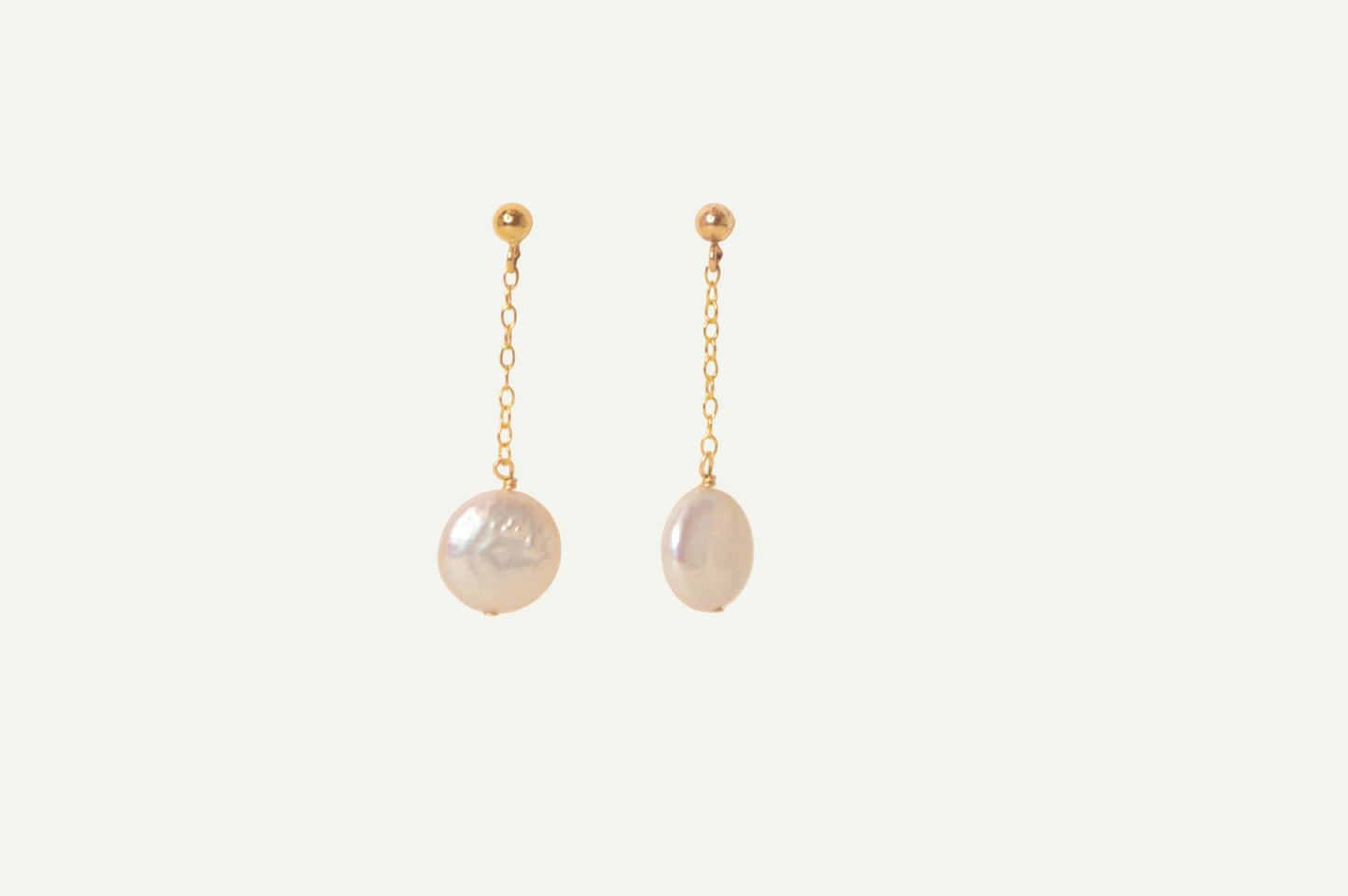 Coin Pearl Drop Stud