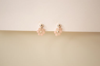 Rose Quartz Blossom Stud