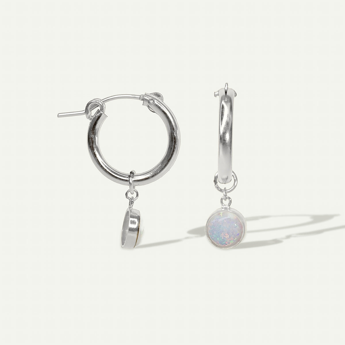Opal Bezel Hoops