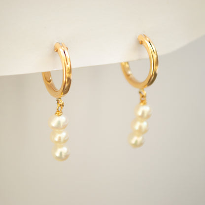 Stacked Pearl Hoops