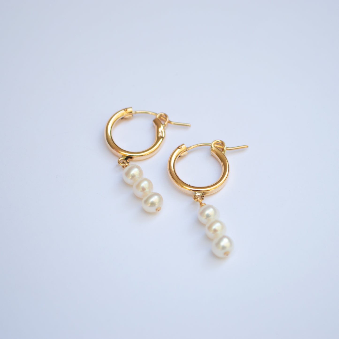 Stacked Pearl Hoops