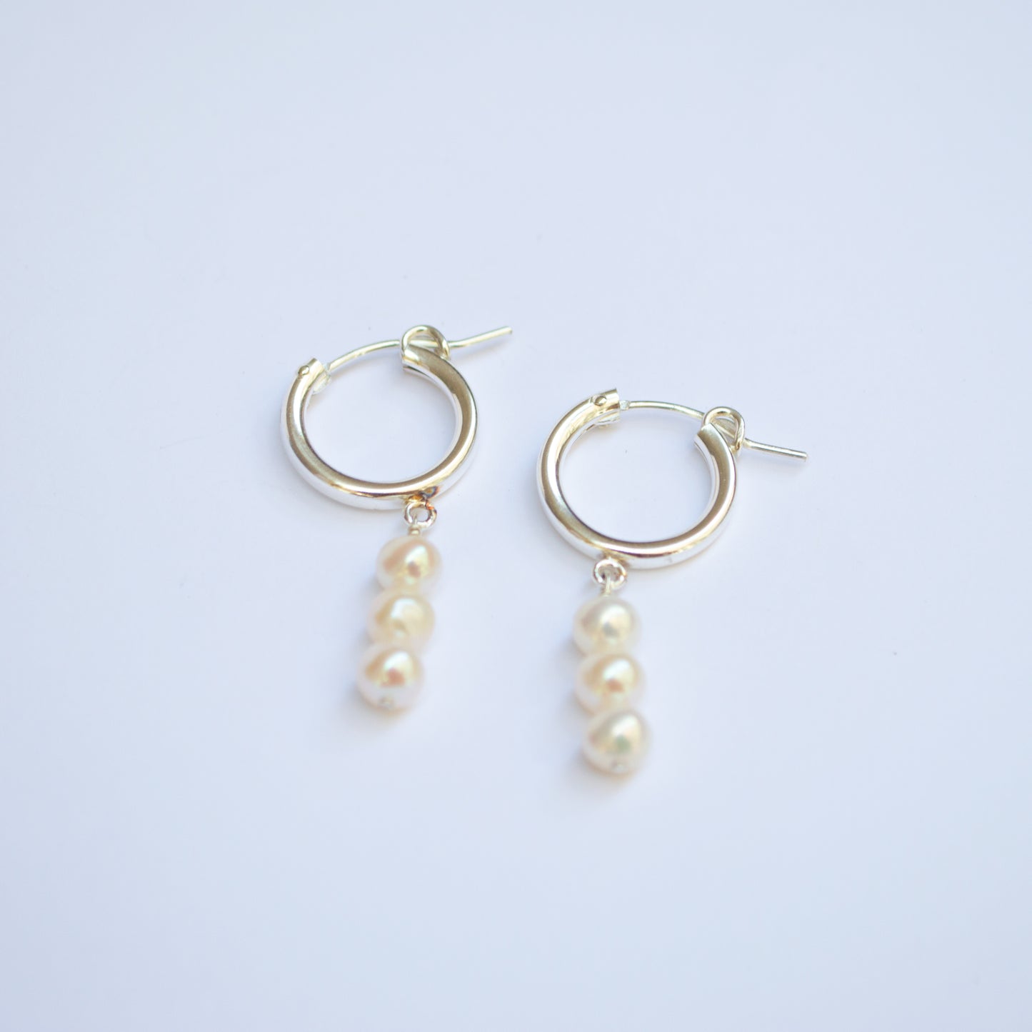 Stacked Pearl Hoops