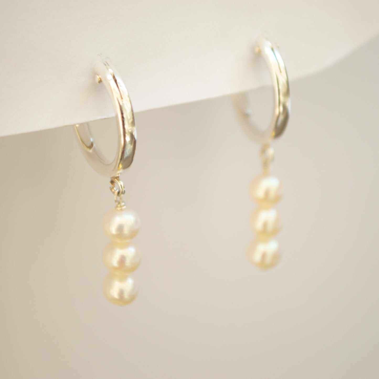 Stacked Pearl Hoops