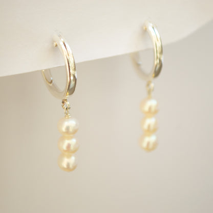 Stacked Pearl Hoops