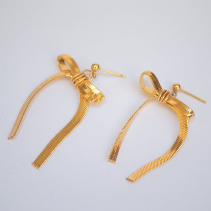 Herringbone Bow Earrings