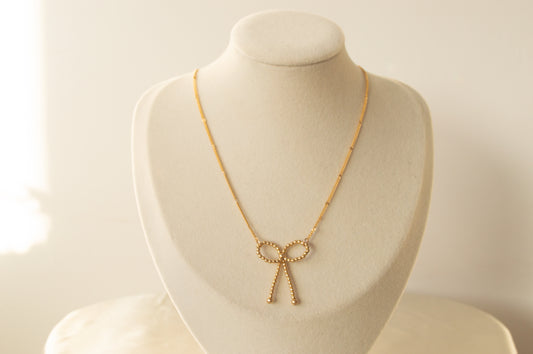 Beaded Bow Necklace