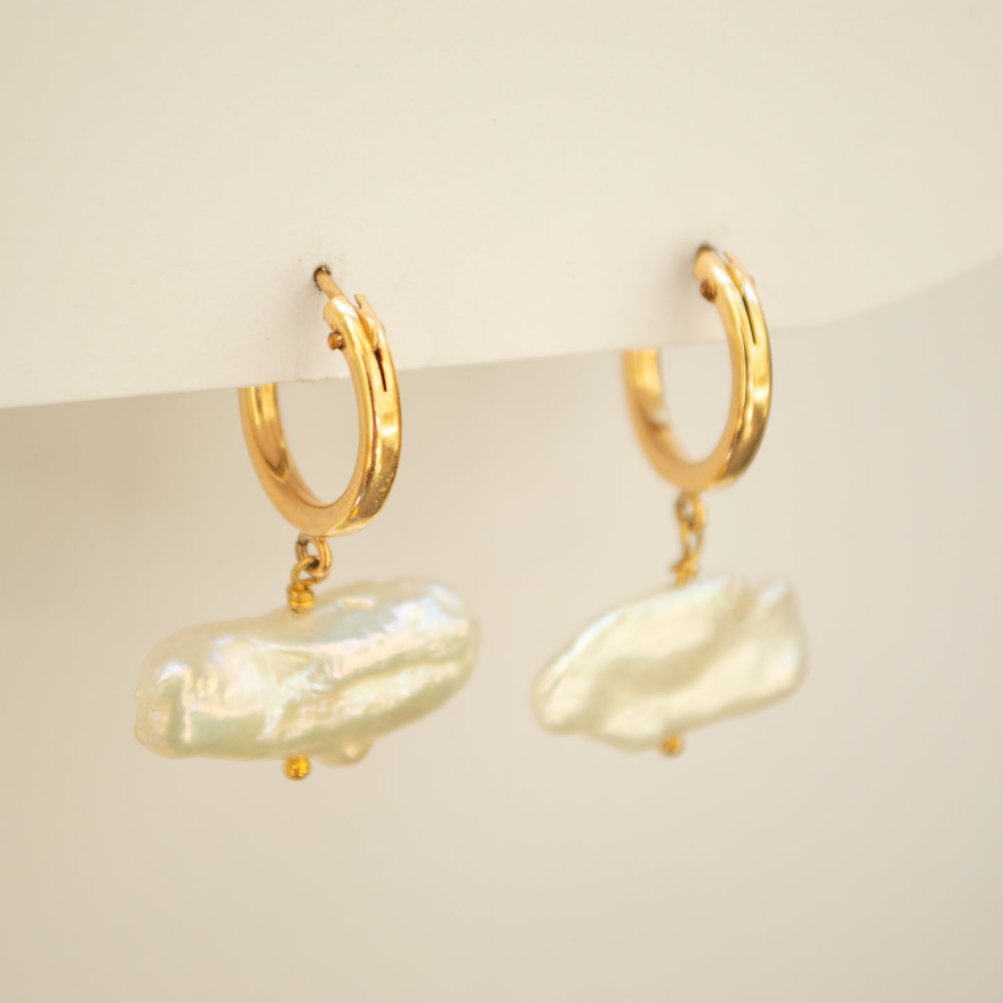 Baroque Pearl Hoops