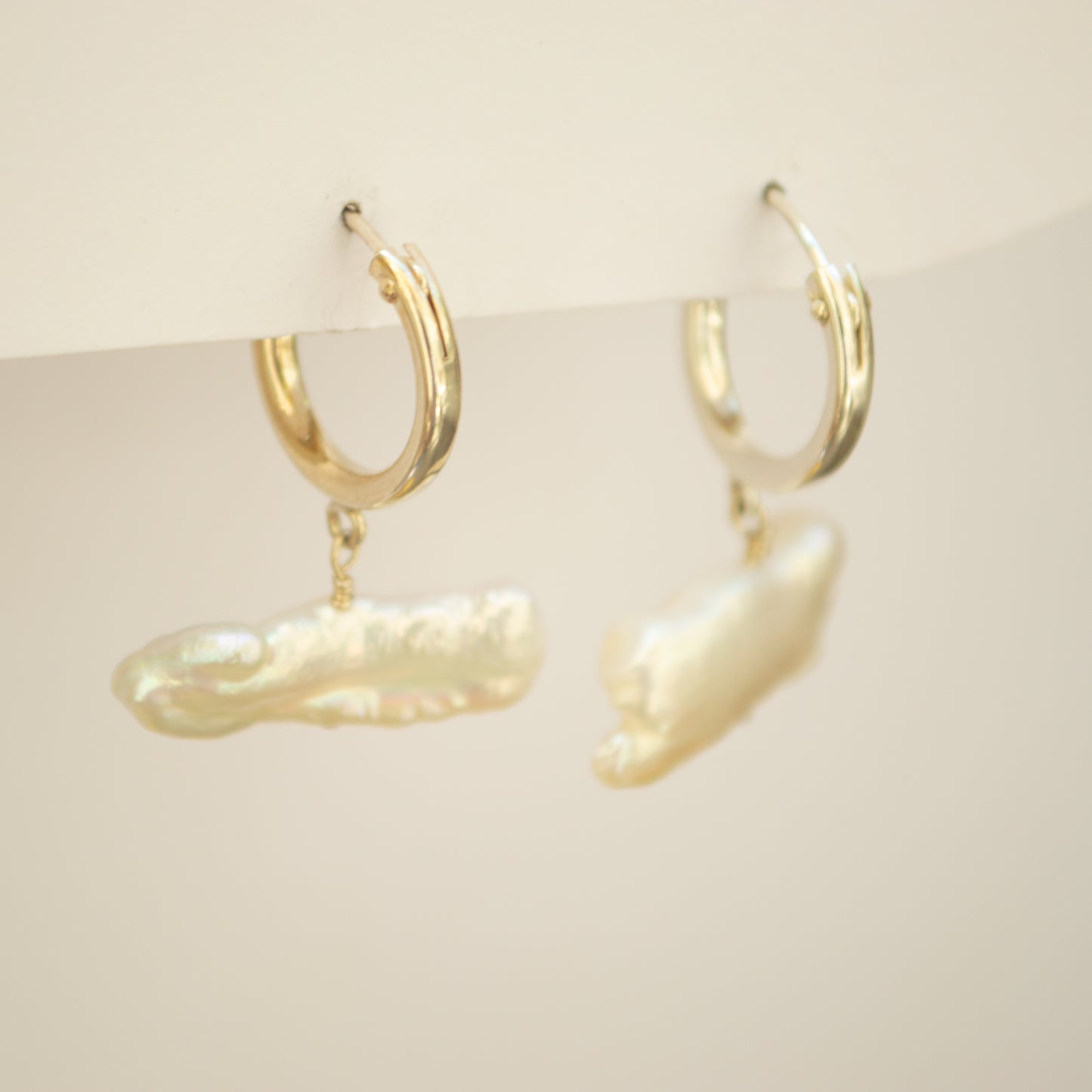 Baroque Pearl Hoops