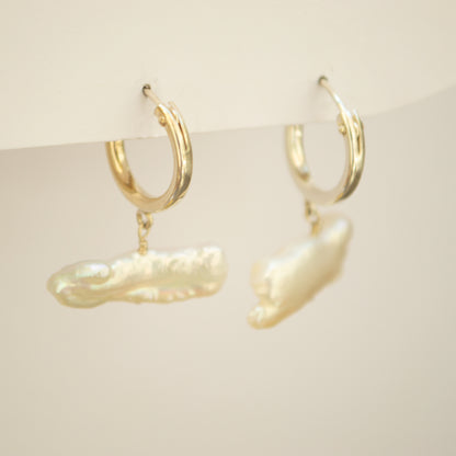 Baroque Pearl Hoops