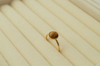 Tiger's Eye Bezel Ring