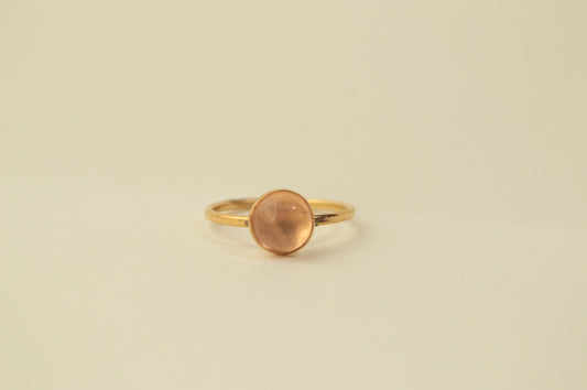 Rose Quartz Bezel Ring