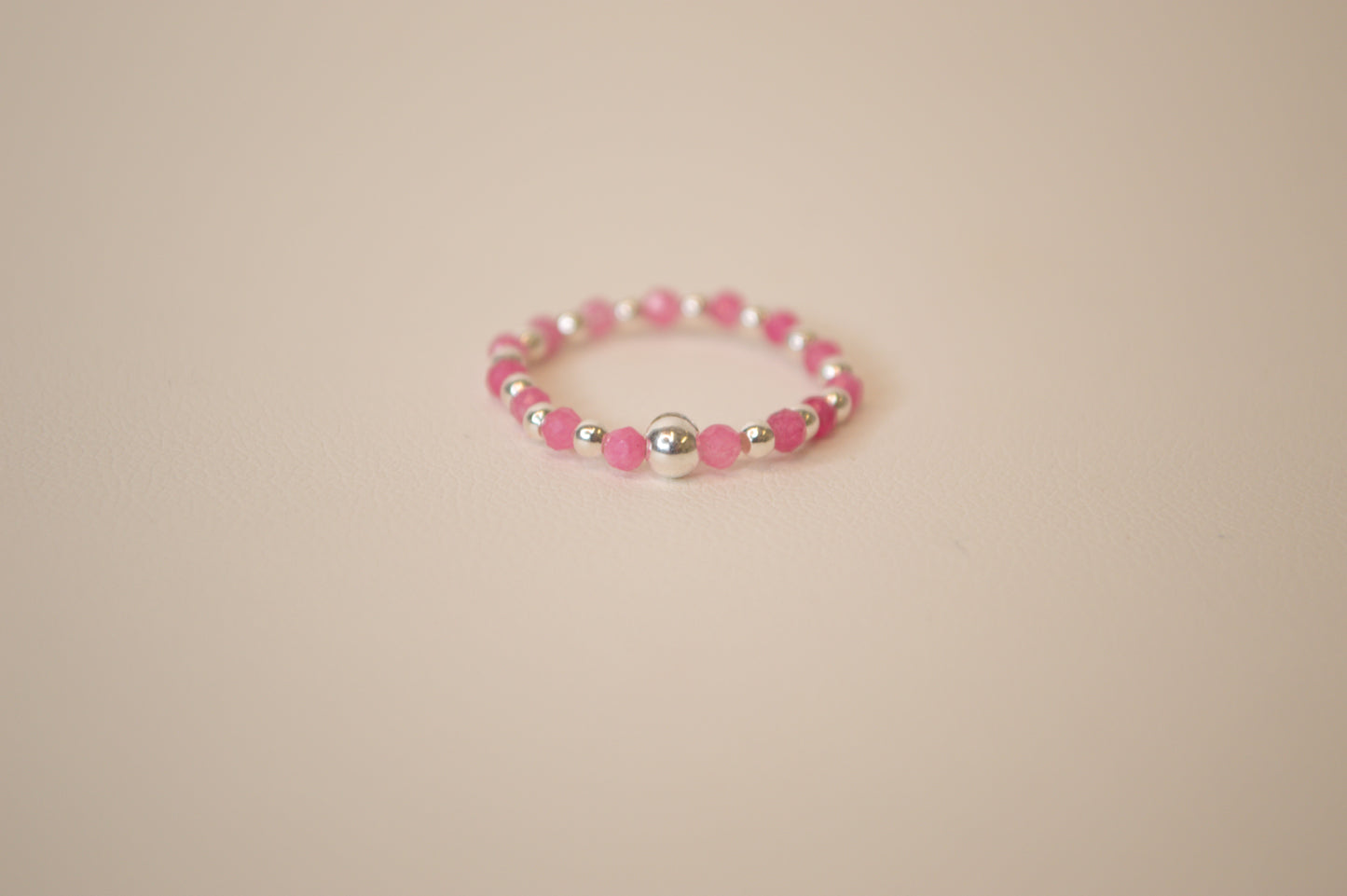 Pink Opal Beaded Ring