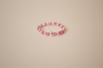Pink Opal Beaded Ring