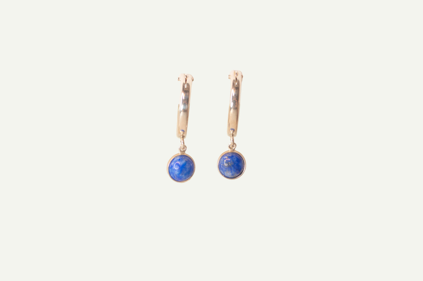 Lapis bezel hoops