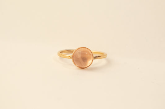 Rose Quartz Bezel Ring