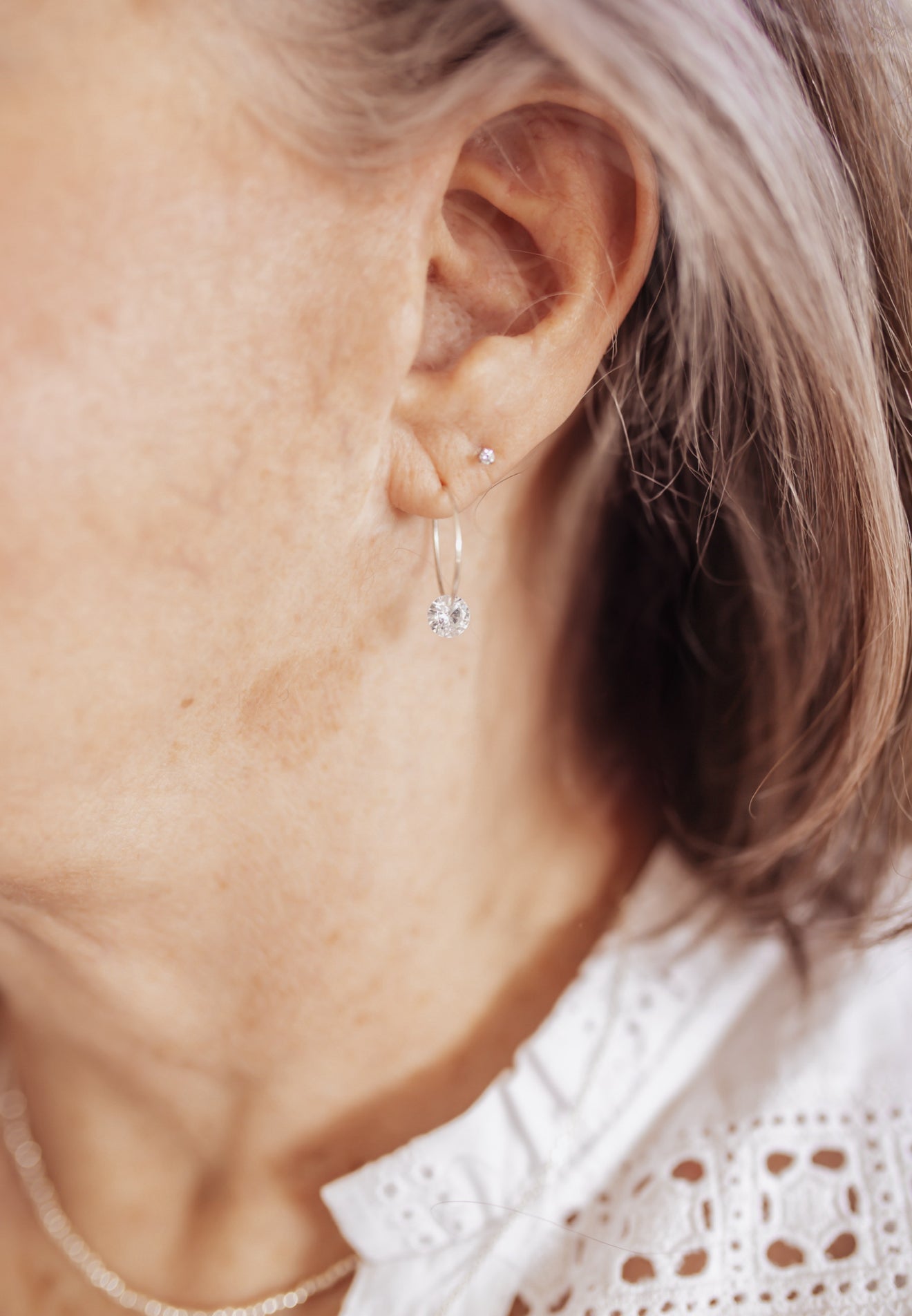 Dainty Crystal Hoops