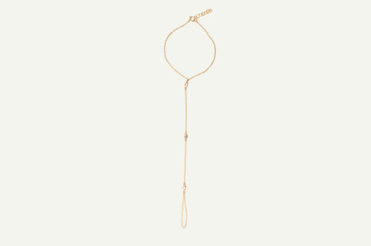 Crystal Connector Hand Chain in 14k gold filled and .925 sterling silver by Syd Squared Jewelry