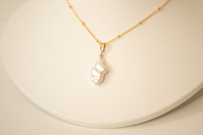 celestial pearl cross necklace