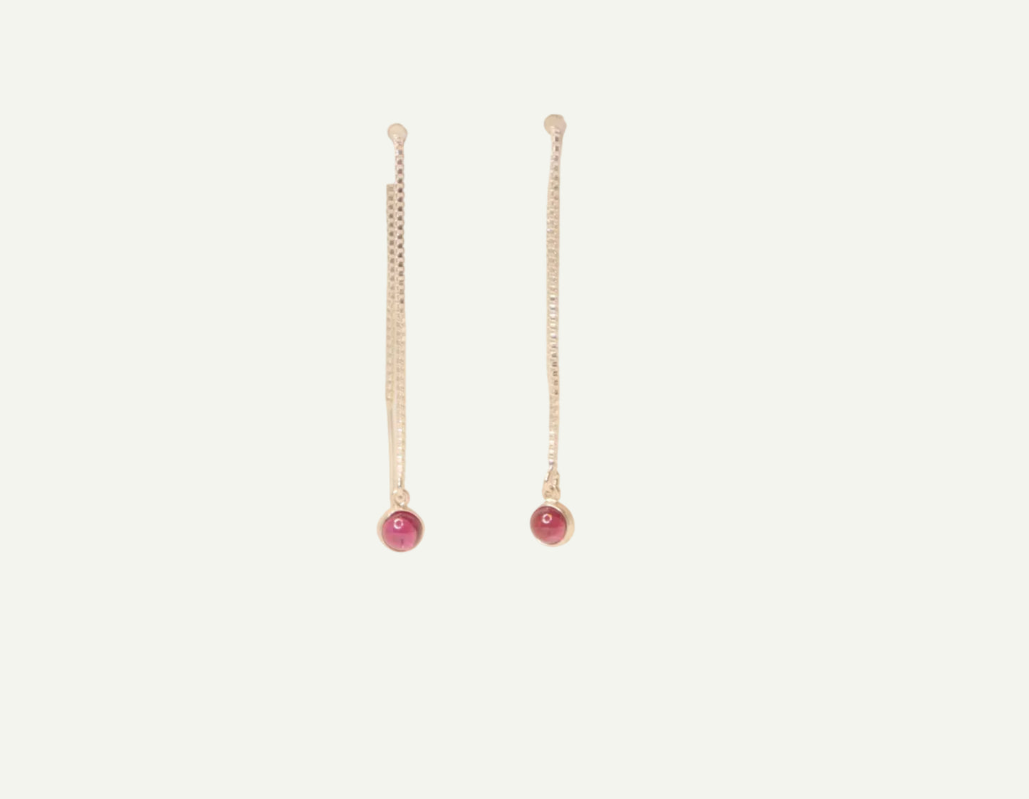 Garnet Tiny Bezel Threaders