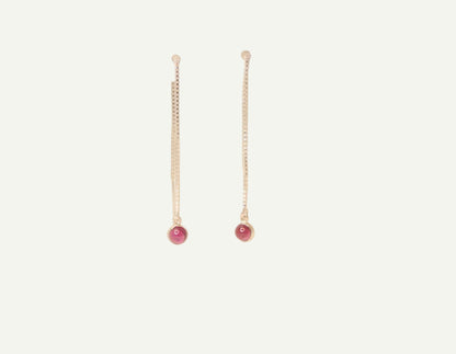 Garnet Tiny Bezel Threaders