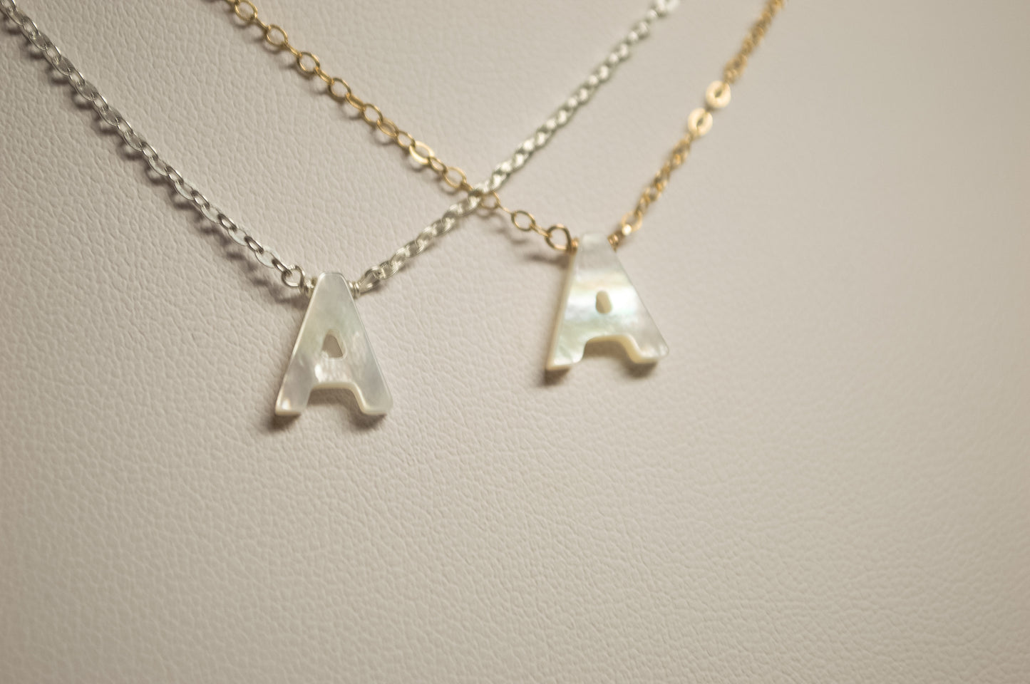 Mother of Pearl Initial Necklace